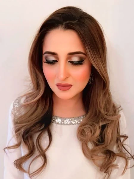 South Asian bridal soft glam makeup and hair styling by Nidari