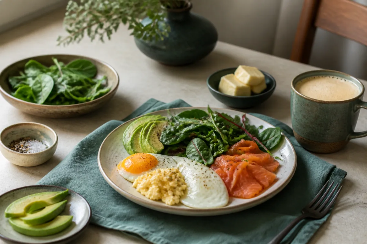 Bulletproof Diet Hero Eggs Avocado Salmon Coffee.
