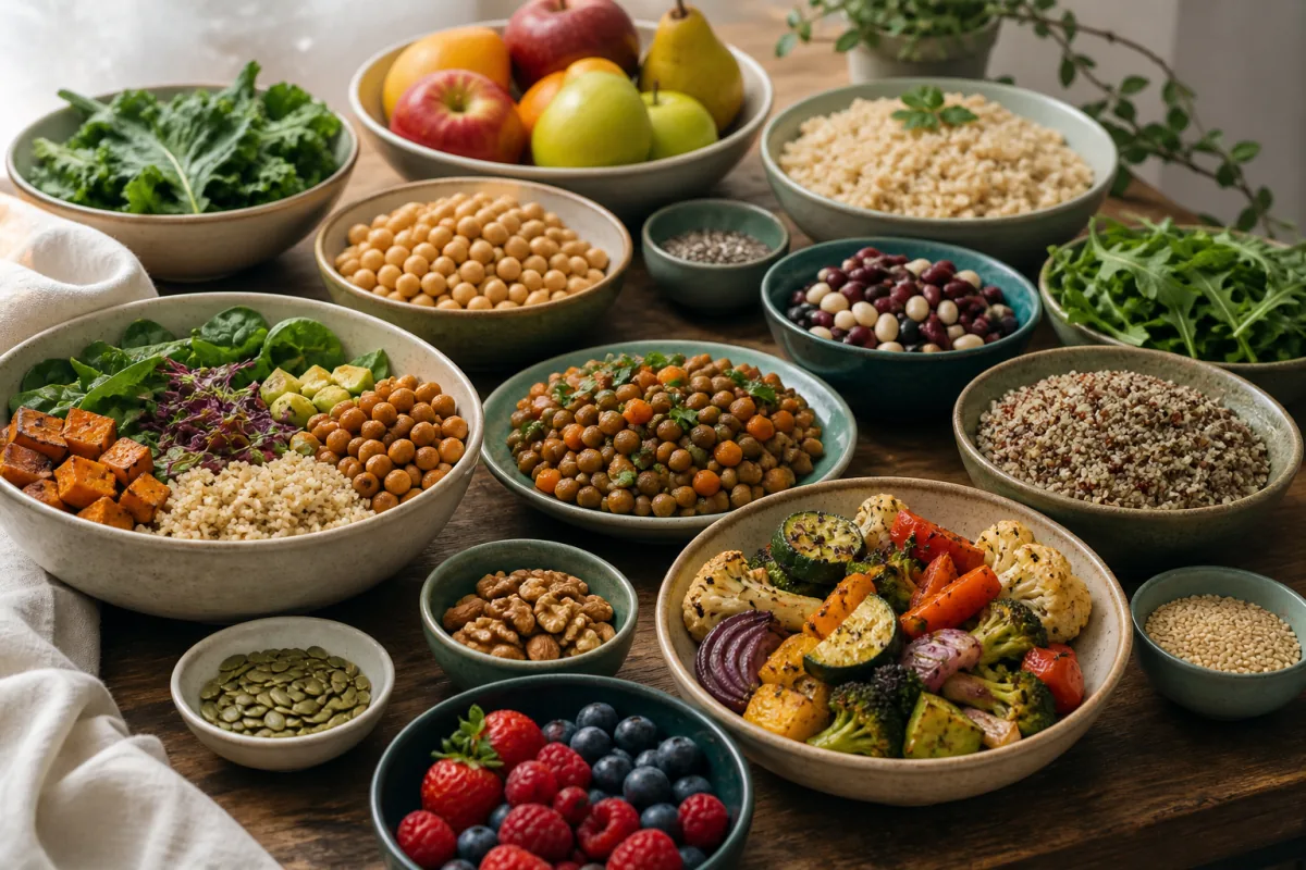 Whole Food Plant Based Diet Hero Legumes Grains Produce.