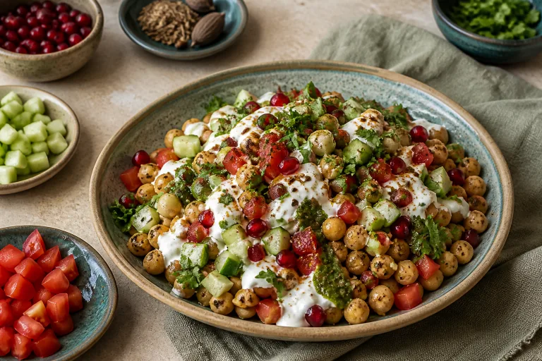 South Asian Chickpea Chaat Yogurt Meal.