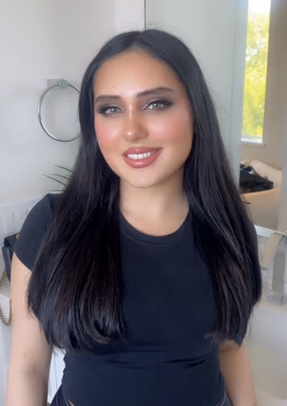 Fresh natural makeup look with long straight hair by Makeup by Nidari, Houston